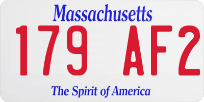 MA license plate 179AF2