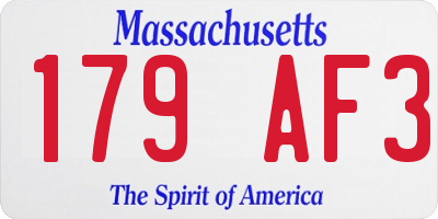 MA license plate 179AF3