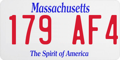 MA license plate 179AF4
