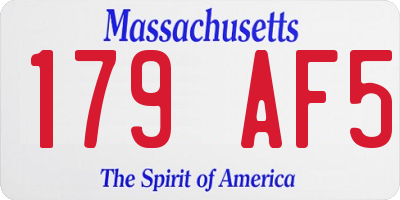 MA license plate 179AF5