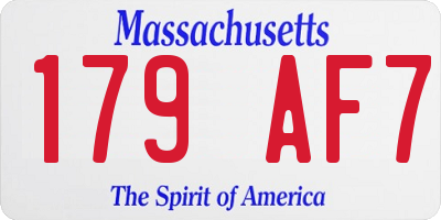 MA license plate 179AF7