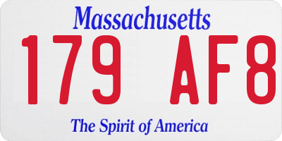 MA license plate 179AF8