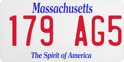 MA license plate 179AG5