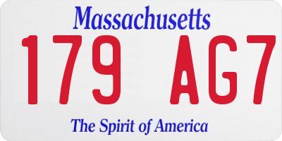 MA license plate 179AG7