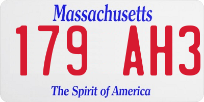 MA license plate 179AH3