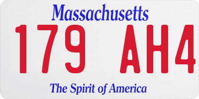MA license plate 179AH4