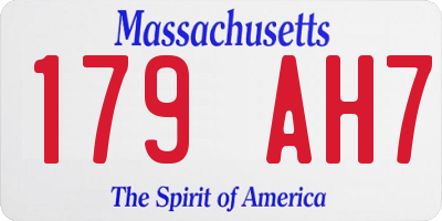 MA license plate 179AH7