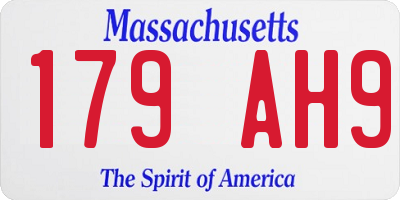 MA license plate 179AH9