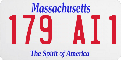 MA license plate 179AI1