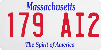 MA license plate 179AI2