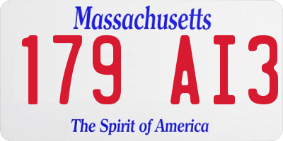 MA license plate 179AI3