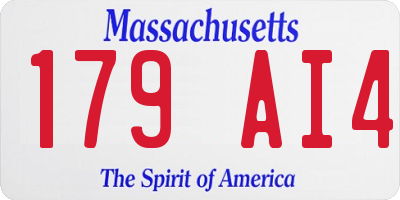 MA license plate 179AI4