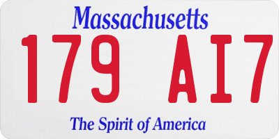 MA license plate 179AI7