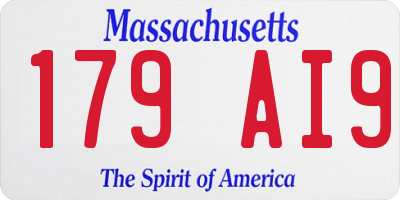 MA license plate 179AI9