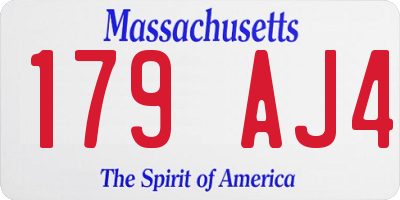 MA license plate 179AJ4