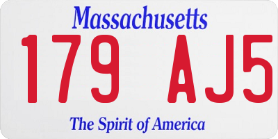 MA license plate 179AJ5