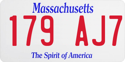 MA license plate 179AJ7
