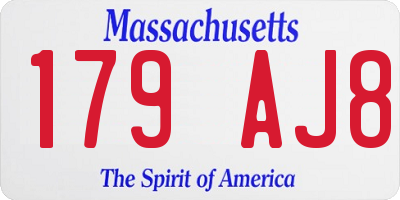MA license plate 179AJ8