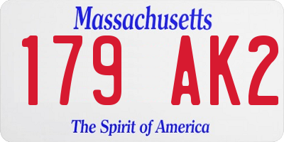 MA license plate 179AK2