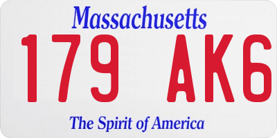 MA license plate 179AK6
