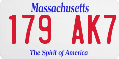MA license plate 179AK7