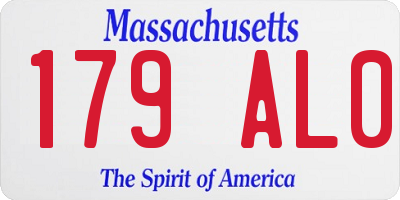 MA license plate 179AL0