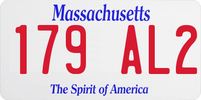 MA license plate 179AL2