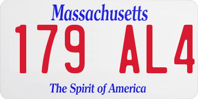 MA license plate 179AL4