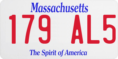 MA license plate 179AL5