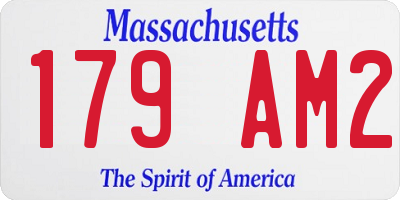 MA license plate 179AM2