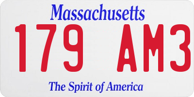 MA license plate 179AM3