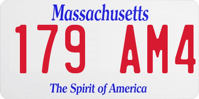 MA license plate 179AM4