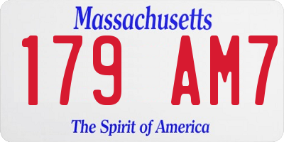MA license plate 179AM7