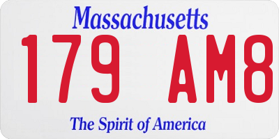 MA license plate 179AM8