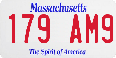 MA license plate 179AM9