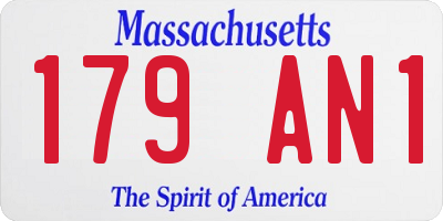 MA license plate 179AN1