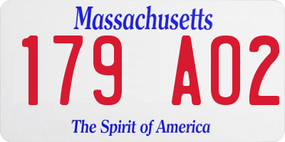 MA license plate 179AO2