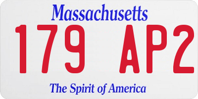 MA license plate 179AP2