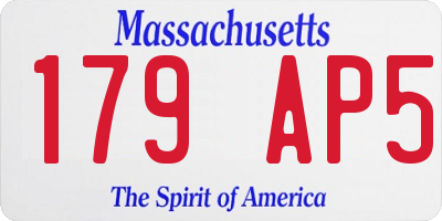 MA license plate 179AP5