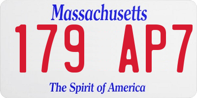 MA license plate 179AP7