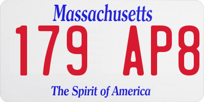 MA license plate 179AP8