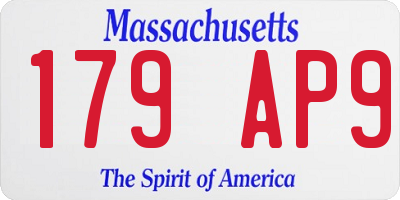 MA license plate 179AP9