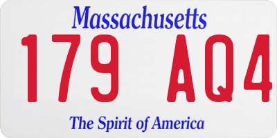 MA license plate 179AQ4