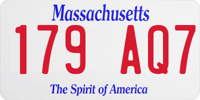 MA license plate 179AQ7