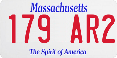 MA license plate 179AR2