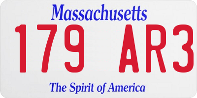 MA license plate 179AR3