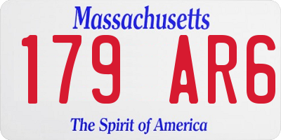 MA license plate 179AR6