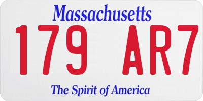 MA license plate 179AR7