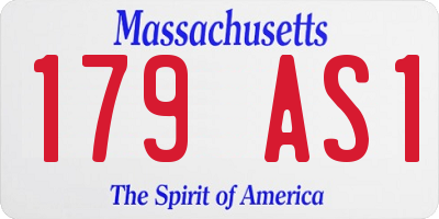 MA license plate 179AS1