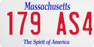 MA license plate 179AS4